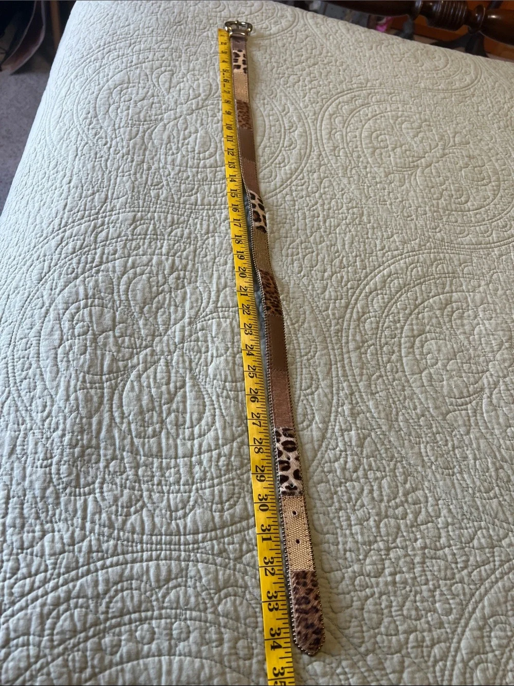 Women's Leopard Print Gold Accent Belt - Brand = Elite